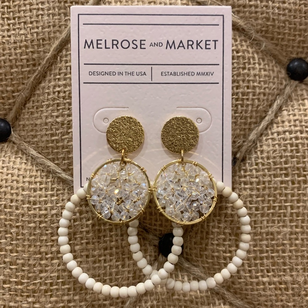 NORDSTROM Earrings Gold/White Drop NWT!